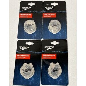 (4) Speedo Unisex-Adult Swim Ergo Ear Plugs Case Water Sound NEW set lot